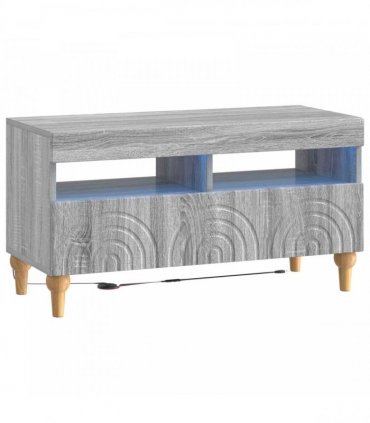 vidaXL 3 Piece LED TV Cabinet Grey Sonoma Engineered Wood