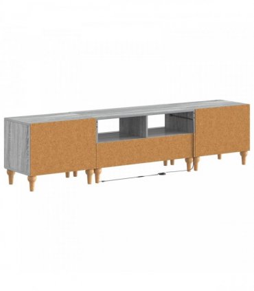 vidaXL 3 Piece LED TV Cabinet Grey Sonoma Engineered Wood