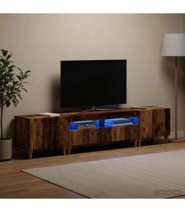 vidaXL 3 Piece LED TV Cabinet Old Wood Engineered Wood
