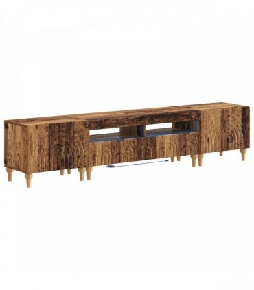 vidaXL 3 Piece LED TV Cabinet Old Wood Engineered Wood