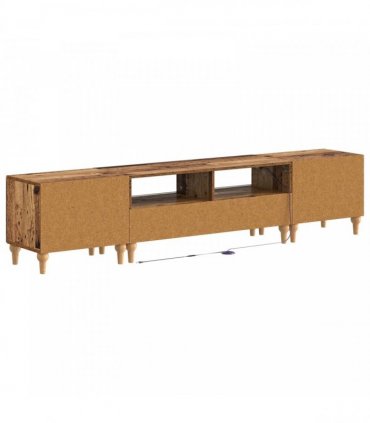 vidaXL 3 Piece LED TV Cabinet Old Wood Engineered Wood