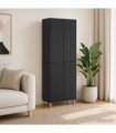vidaXL Cabinet Set 2 pcs Black Engineered Wood