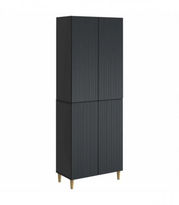 vidaXL Cabinet Set 2 pcs Black Engineered Wood