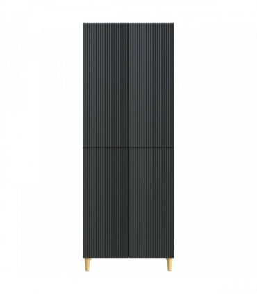 vidaXL Cabinet Set 2 pcs Black Engineered Wood
