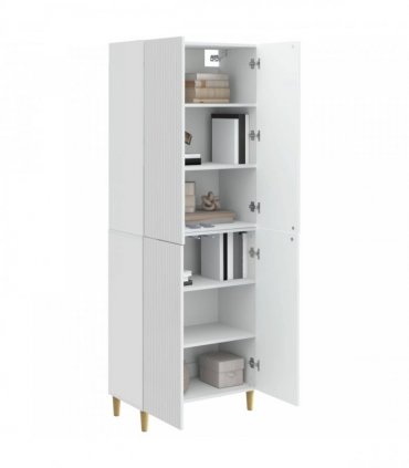 vidaXL Cabinet Set 2 pcs High Gloss White Engineered Wood