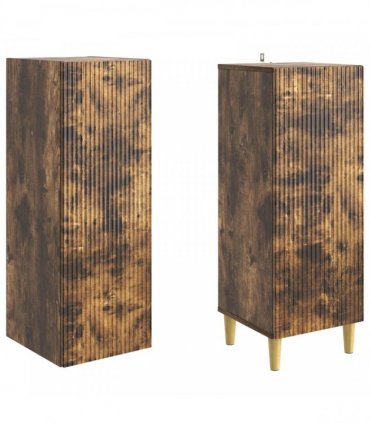 vidaXL Cabinet Set 2 pcs Smoked Oak Engineered Wood