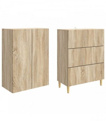 vidaXL Cabinet Set 2 pcs Sonoma Oak Engineered Wood