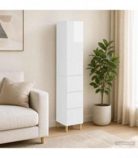 vidaXL Cabinet Set 2 pcs High Gloss White Engineered Wood
