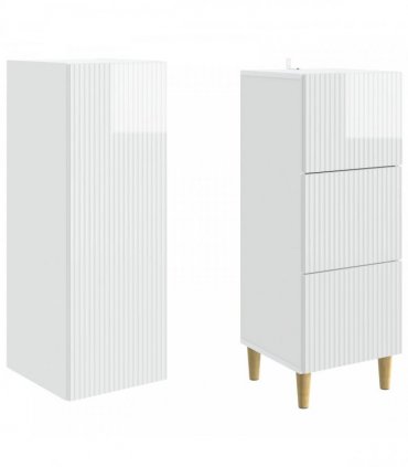 vidaXL Cabinet Set 2 pcs High Gloss White Engineered Wood