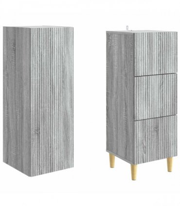 vidaXL Cabinet Set 2 pcs Grey Sonoma Engineered Wood