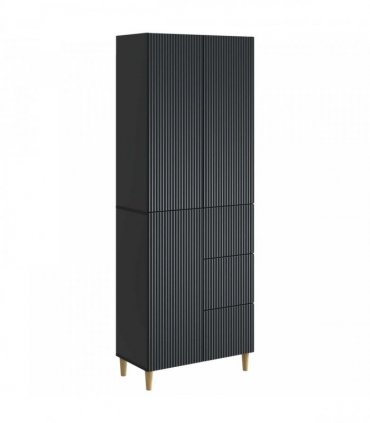 vidaXL Cabinet Set 2 pcs Black Engineered Wood