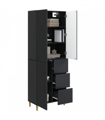 vidaXL Cabinet Set 2 pcs Black Engineered Wood
