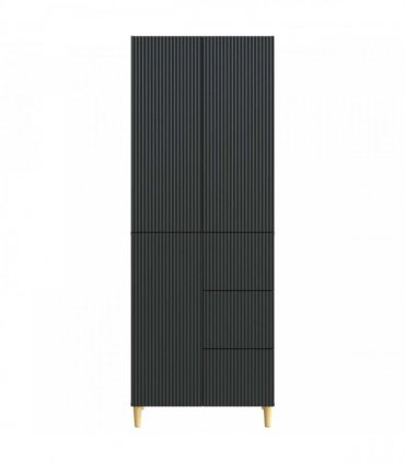 vidaXL Cabinet Set 2 pcs Black Engineered Wood