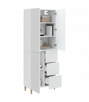 vidaXL Cabinet Set 2 pcs High Gloss White Engineered Wood