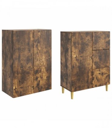 vidaXL Cabinet Set 2 pcs Smoked Oak Engineered Wood