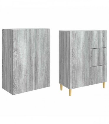 vidaXL Cabinet Set 2 pcs Grey Sonoma Engineered Wood