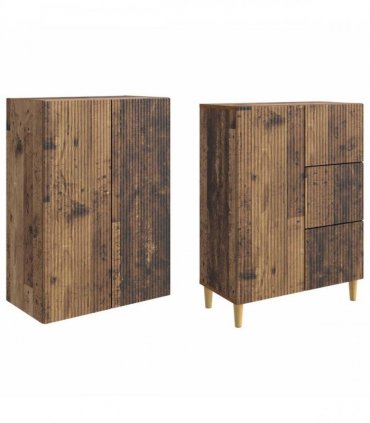 vidaXL Cabinet Set 2 pcs Old Wood Engineered Wood