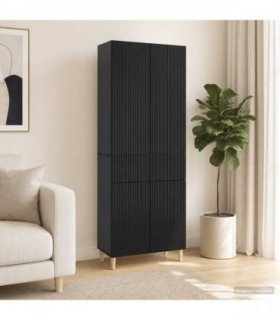 vidaXL Cabinet Set 2 pcs Black Engineered Wood