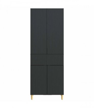 vidaXL Cabinet Set 2 pcs Black Engineered Wood
