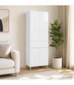 vidaXL Cabinet Set 2 pcs High Gloss White Engineered Wood