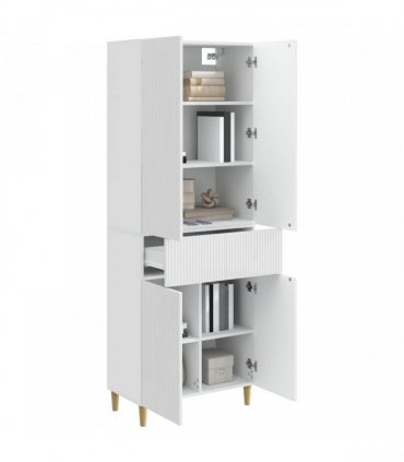 vidaXL Cabinet Set 2 pcs High Gloss White Engineered Wood
