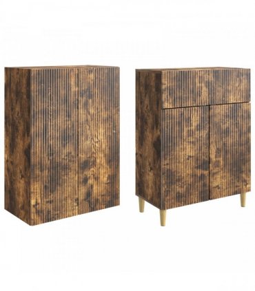 vidaXL Cabinet Set 2 pcs Smoked Oak Engineered Wood