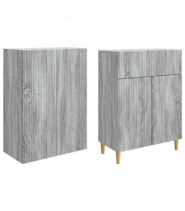 vidaXL Cabinet Set 2 pcs Grey Sonoma Engineered Wood