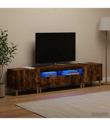 vidaXL 3 Piece LED TV Cabinet ARNHEM 3 pcs Smoked Oak Engineered Wood