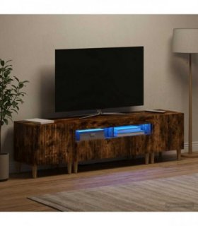 vidaXL 3 Piece LED TV Cabinet ARNHEM 3 pcs Smoked Oak Engineered Wood