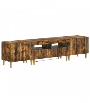 vidaXL 3 Piece LED TV Cabinet ARNHEM 3 pcs Smoked Oak Engineered Wood