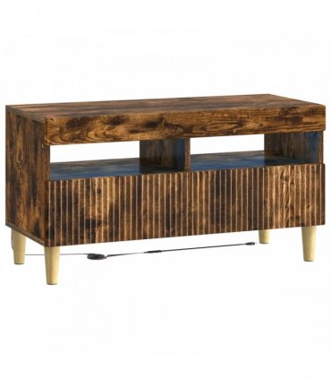 vidaXL 3 Piece LED TV Cabinet ARNHEM 3 pcs Smoked Oak Engineered Wood