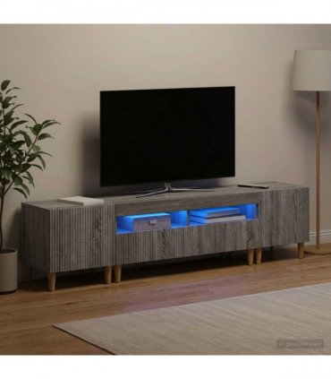 vidaXL 3 Piece LED TV Cabinet ARNHEM 3 pcs Grey Sonoma Engineered Wood