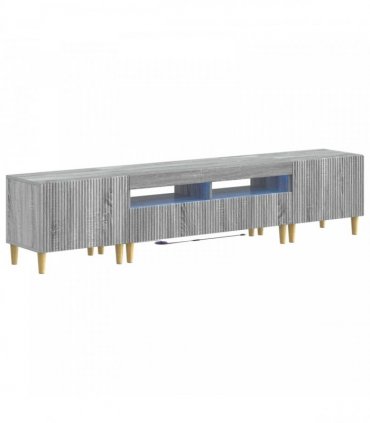 vidaXL 3 Piece LED TV Cabinet ARNHEM 3 pcs Grey Sonoma Engineered Wood