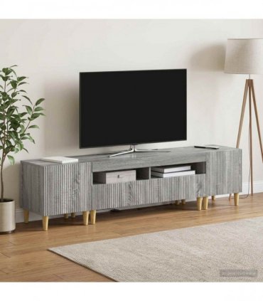 vidaXL 3 Piece LED TV Cabinet ARNHEM 3 pcs Grey Sonoma Engineered Wood
