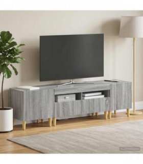 vidaXL 3 Piece LED TV Cabinet ARNHEM 3 pcs Grey Sonoma Engineered Wood