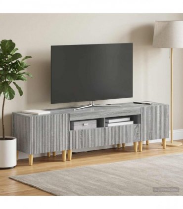 vidaXL 3 Piece LED TV Cabinet ARNHEM 3 pcs Grey Sonoma Engineered Wood