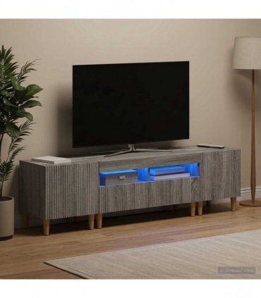 vidaXL 3 Piece LED TV Cabinet ARNHEM 3 pcs Grey Sonoma Engineered Wood