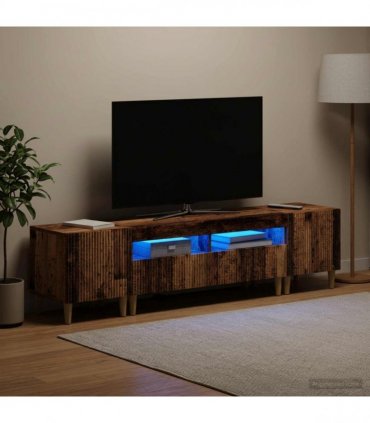 vidaXL 3 Piece LED TV Cabinet ARNHEM 3 pcs Old Wood Engineered Wood