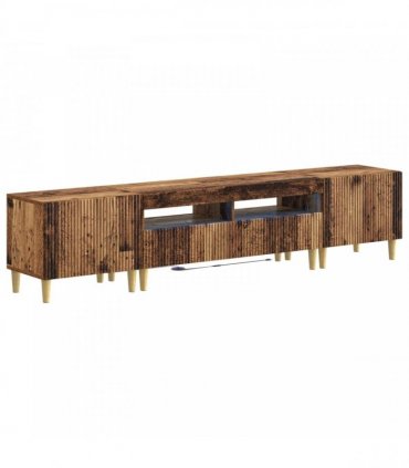 vidaXL 3 Piece LED TV Cabinet ARNHEM 3 pcs Old Wood Engineered Wood