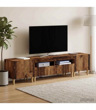 vidaXL 3 Piece LED TV Cabinet ARNHEM 3 pcs Old Wood Engineered Wood