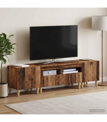 vidaXL 3 Piece LED TV Cabinet ARNHEM 3 pcs Old Wood Engineered Wood