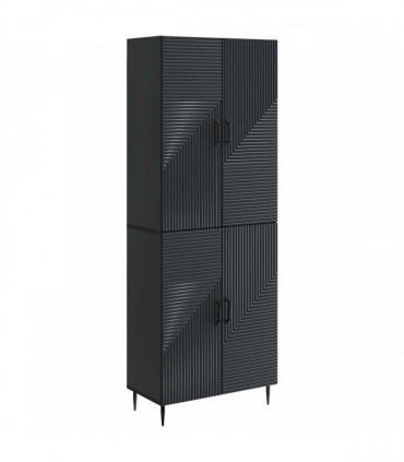 vidaXL Cabinet Set 2 pcs Black Engineered Wood