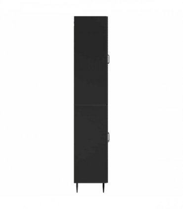 vidaXL Cabinet Set 2 pcs Black Engineered Wood
