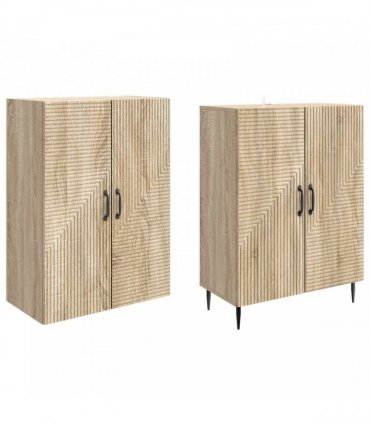 vidaXL Cabinet Set 2 pcs Sonoma Oak Engineered Wood