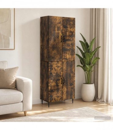 vidaXL Cabinet Set 2 pcs Smoked Oak Engineered Wood