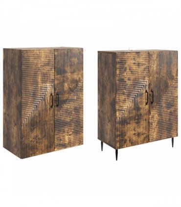 vidaXL Cabinet Set 2 pcs Smoked Oak Engineered Wood