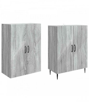 vidaXL Cabinet Set 2 pcs Grey Sonoma Engineered Wood