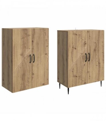 vidaXL Cabinet Set 2 pcs Artisan Oak Engineered Wood
