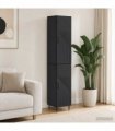 vidaXL Cabinet Set 2 pcs Black Engineered Wood