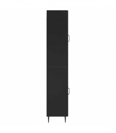 vidaXL Cabinet Set 2 pcs Black Engineered Wood